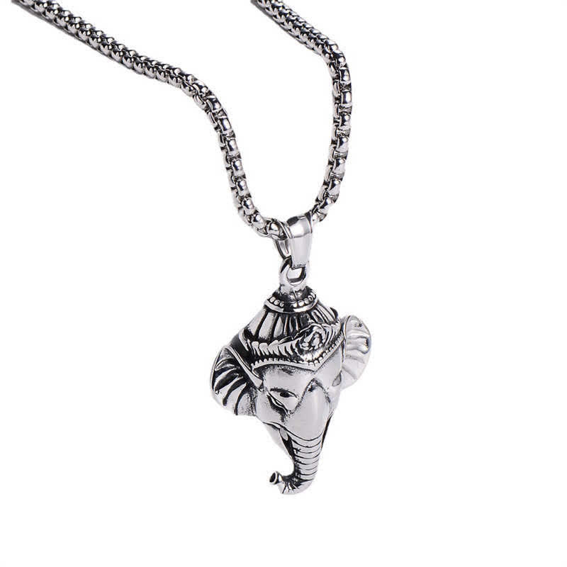 Collier pendentif de protection en acier titane éléphant Ganesh Ganpati - image 5
