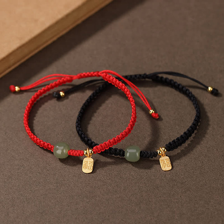 Bracelet en argent sterling 925 Buddha Stones et jade Hetian, bénédiction, richesse, cordon rouge