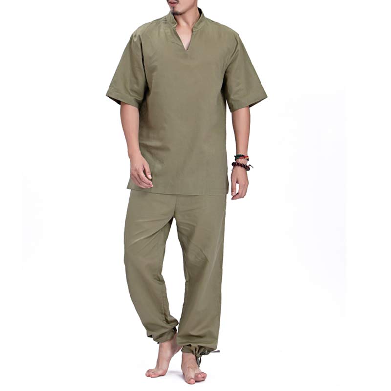 Ensemble de vêtements pour hommes Buddha Stones la méditation, la prière, la pratique spirituelle du zen et du yoga - Vert - US/UK/AU44，EU54 (3XL) - image 3
