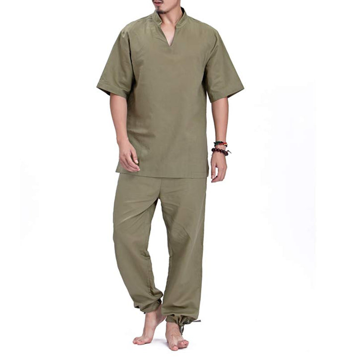 Ensemble de vêtements pour hommes Buddha Stones la méditation, la prière, la pratique spirituelle du zen et du yoga - Vert - US/UK/AU44，EU54 (3XL) - image 3