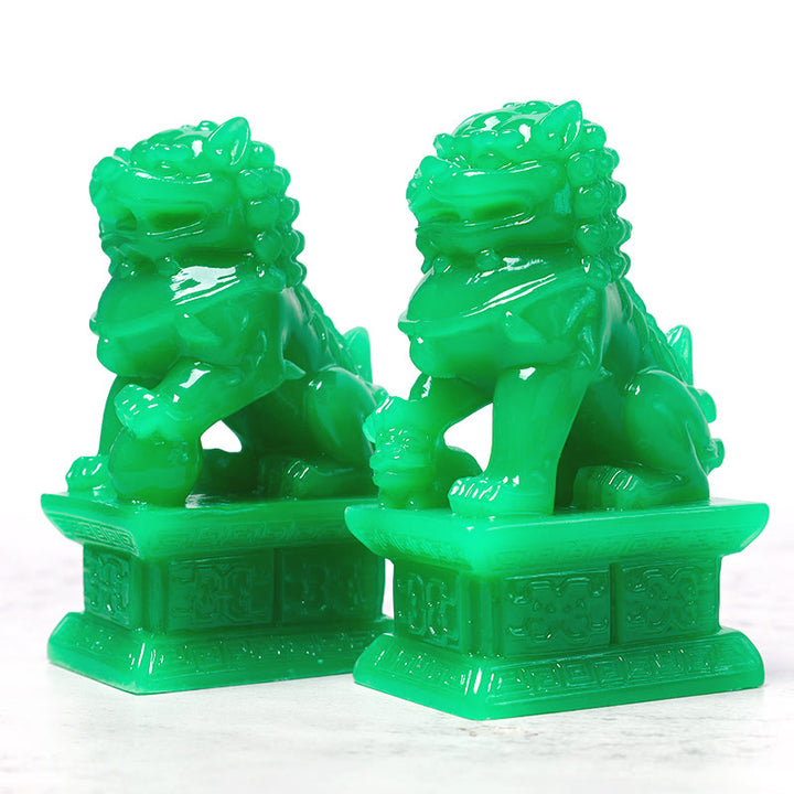 Paire de statues de lion gardien Fu Foo Dogs Wealth Prosperity Décoration de la maison