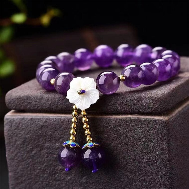 Bracelet de guérison spirituelle en cristal d'améthyste naturelle Buddha Stones