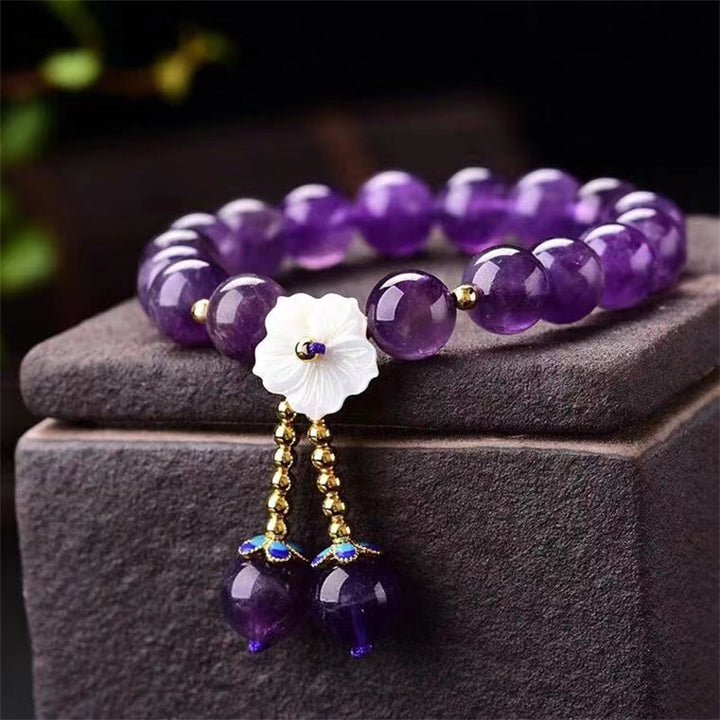 Bracelet de guérison spirituelle en cristal d'améthyste naturelle Buddha Stones