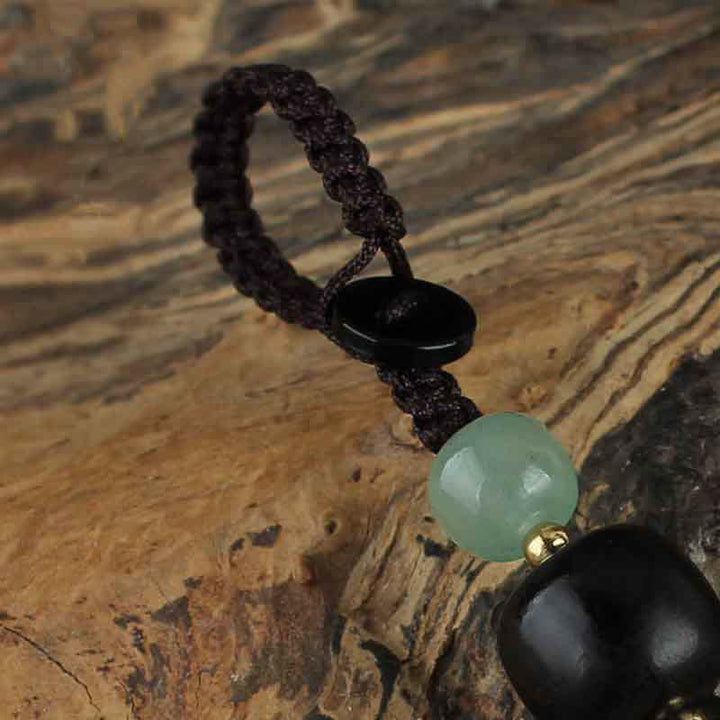 Porte-clés Buddha Stones PiXiu Jade Peace Buckle Abondance Richesse