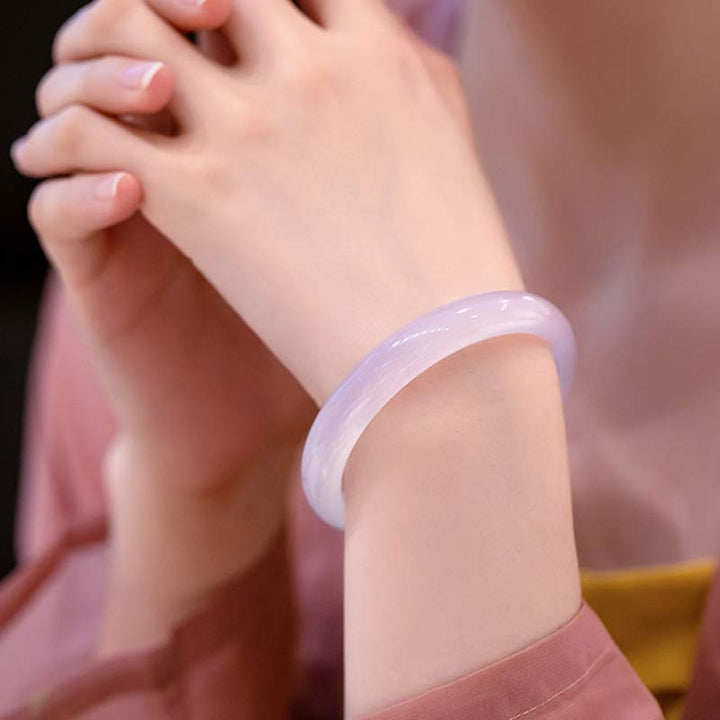 Bracelet jonc harmonieux en Buddha Stones en calcédoine naturelle