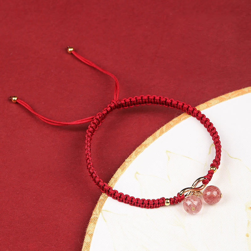 Bracelet de perles fantômes vertes améthyste en quartz fraise naturel Buddha Stones