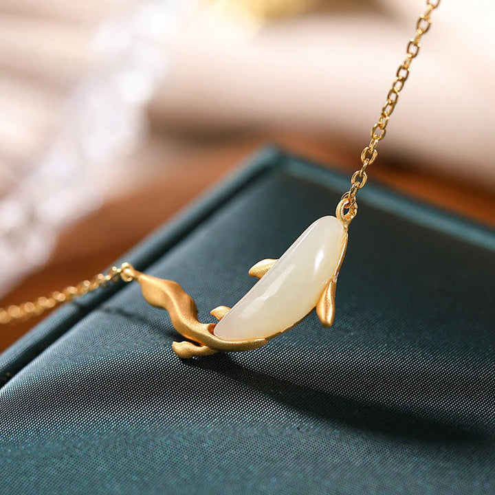 Collier pendentif porte-bonheur en argent sterling 925 et jade blanc avec Buddha Stones