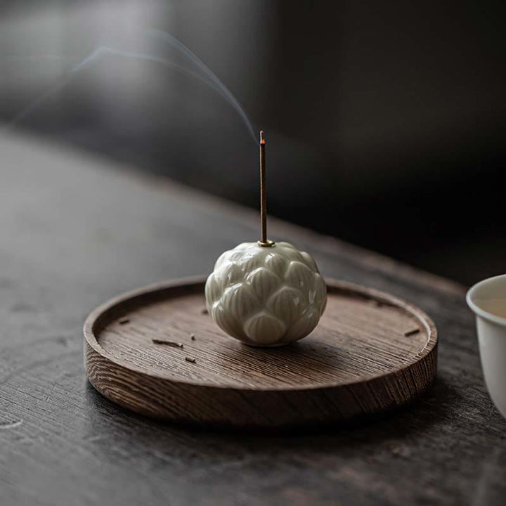 Brûleur d'encens en céramique en forme de mini Buddha Stones