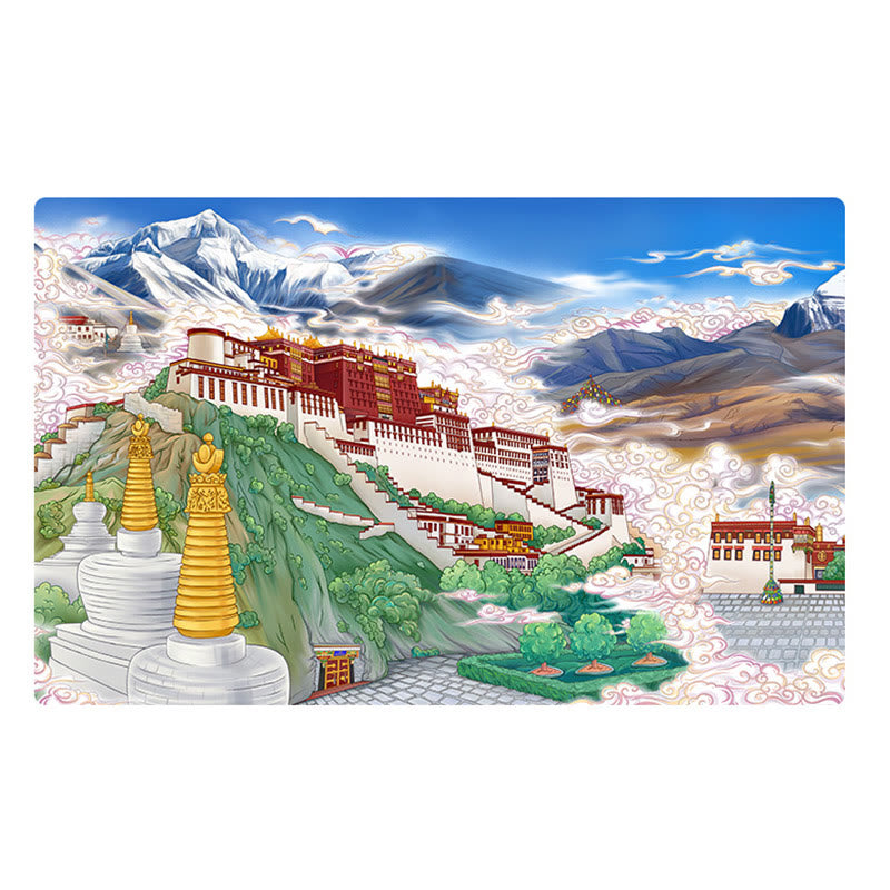 Lampe de table LED en papier sculptée au Tibet Potala Palace