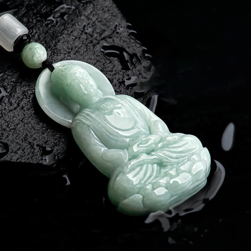 Collier en cordon de compassion avec amulette en jade Bouddha Amitabha et Buddha Stones - image 12