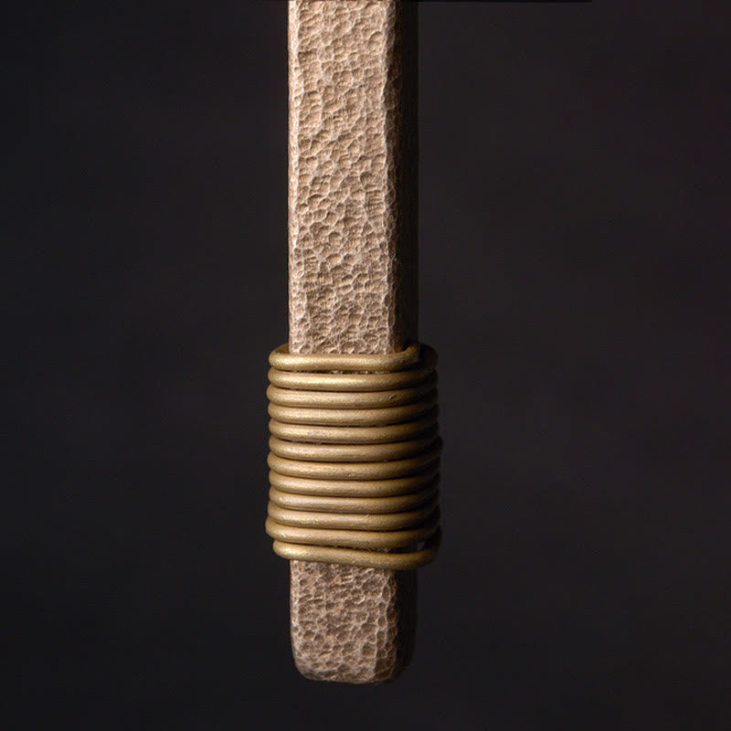 Collier pendentif en laiton et cuivre texturé style vintage avec Buddha Stones, symbole de richesse. - image 7