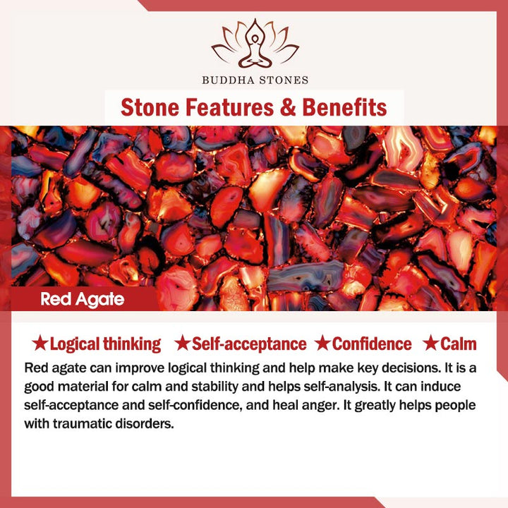 Bracelet de confiance en agate rouge naturelle de Buddha Stones - image 8