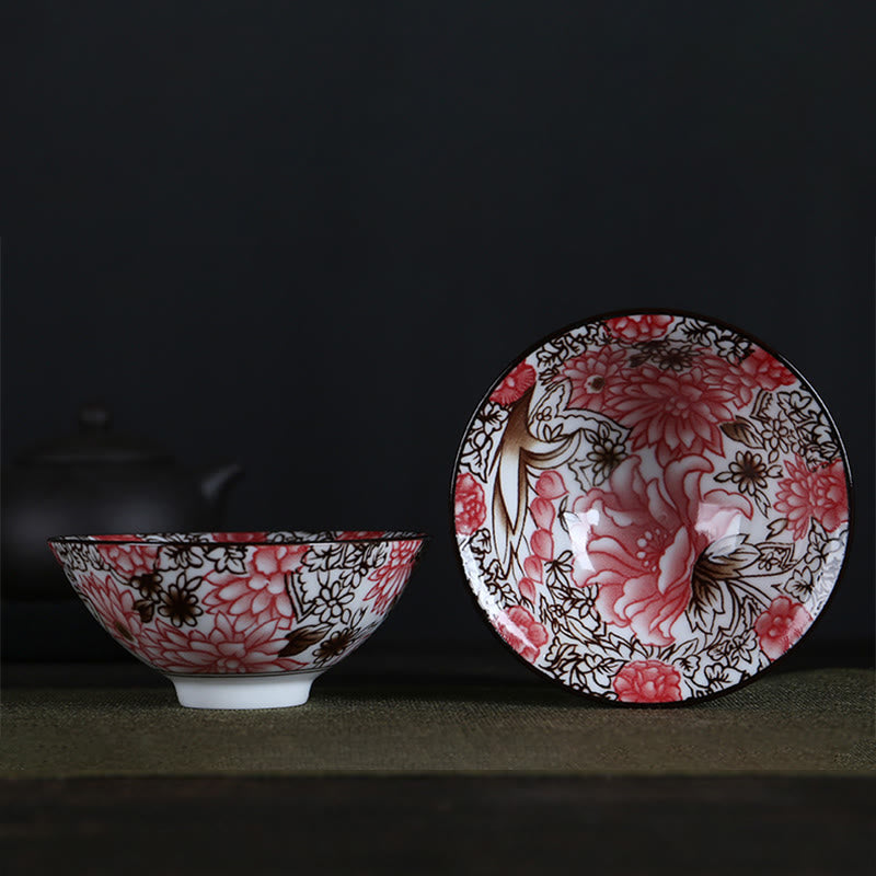 Buddha Stones Fleurs Fu Caractère Montagnes Lotus Fleurs de cerisier Tasse à thé en céramique Tasse à thé Kung Fu