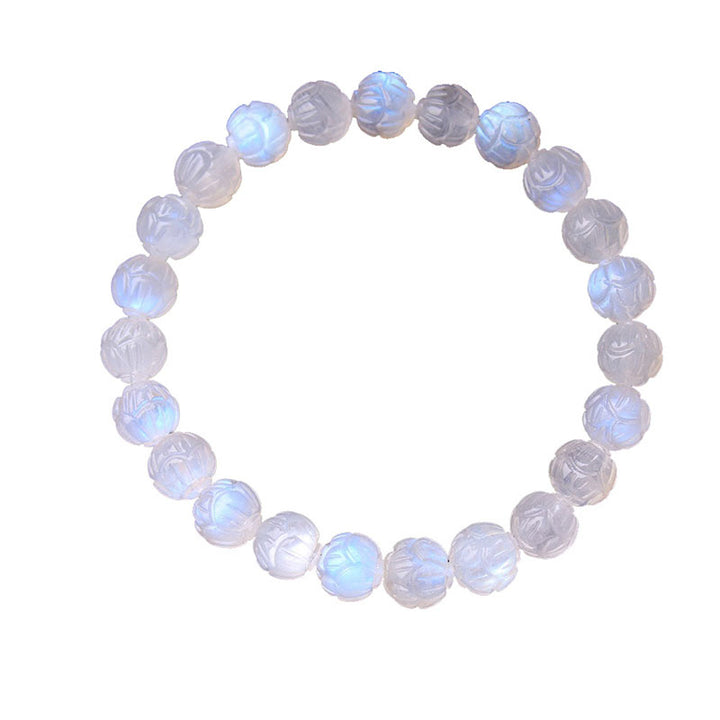 Bracelet Lotus Love en pierre de lune naturelle de Buddha Stones