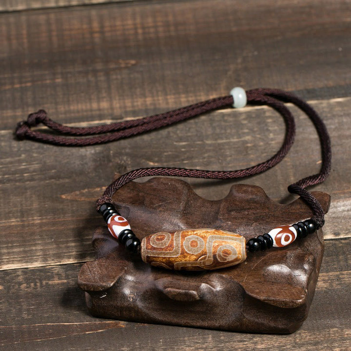 Collier de protection en perles tibétaines à neuf yeux Dzi Buddha Stones - image 8