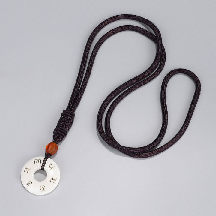 Collier pendentif de protection gravé en forme de fruit en ivoire Buddha Stones Om Mani Padme Hum - image 5