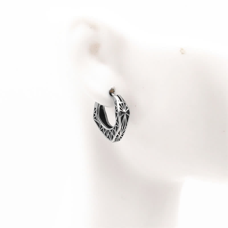 Boucles d'oreilles créoles Viking en acier titane - image 2
