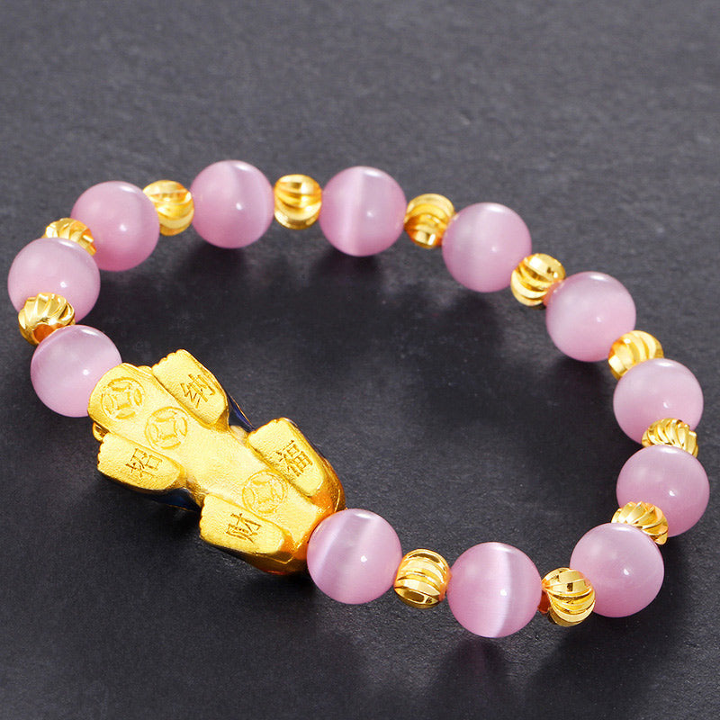 Bracelet porte-bonheur œil de chat Pixiu Buddha Stones
