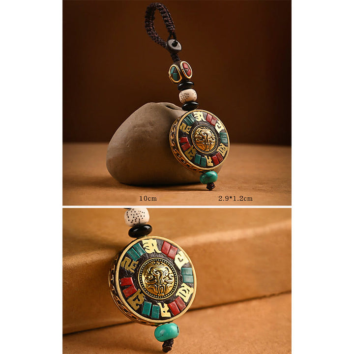 Buddha Stones tibétain Om Mani Padme Hum Bodhi graine paix porte-clés