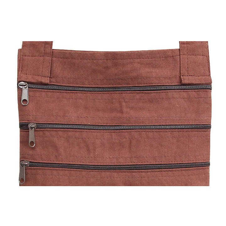 Sac à bandoulière en coton brodé Lotus pour pratique spirituelle