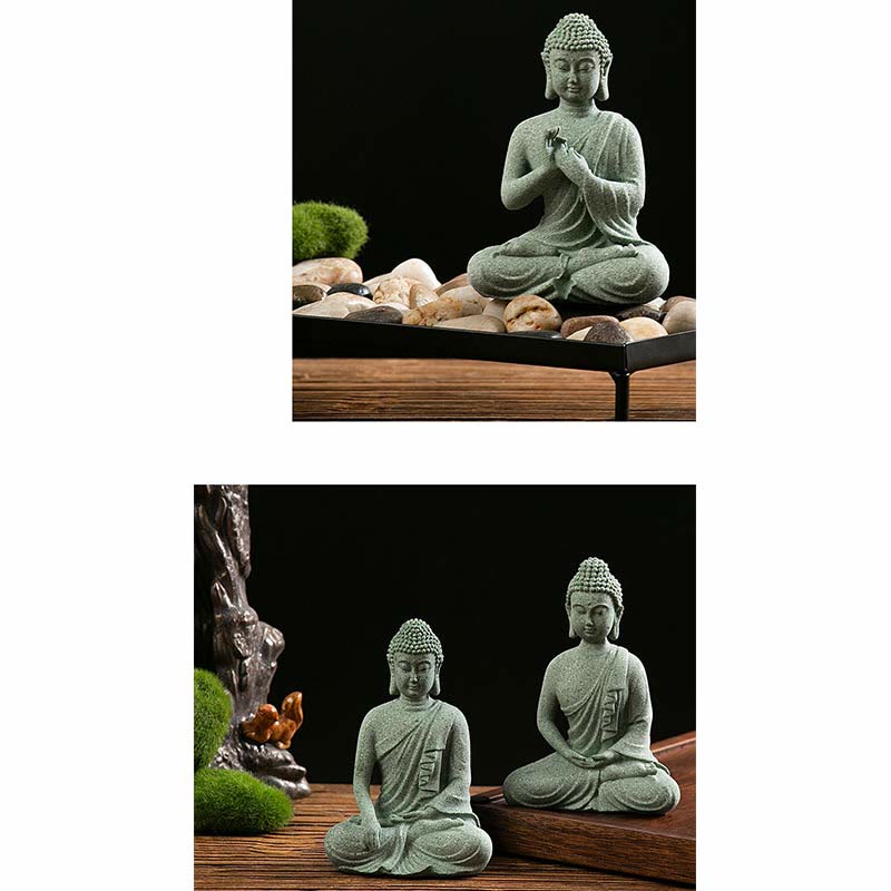 Buddha Stones Méditation Tibétaine Contemplation Bouddha Sérénité Compassion Statue Figurine Décoration