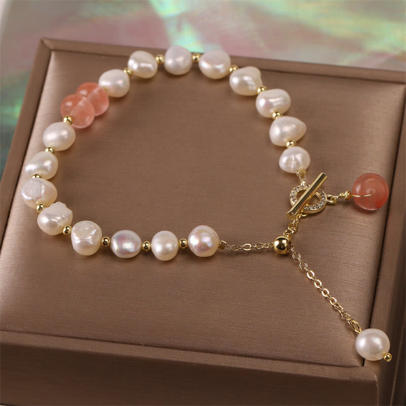 Bracelet de guérison en perles de quartz vert fraise avec Buddha Stones