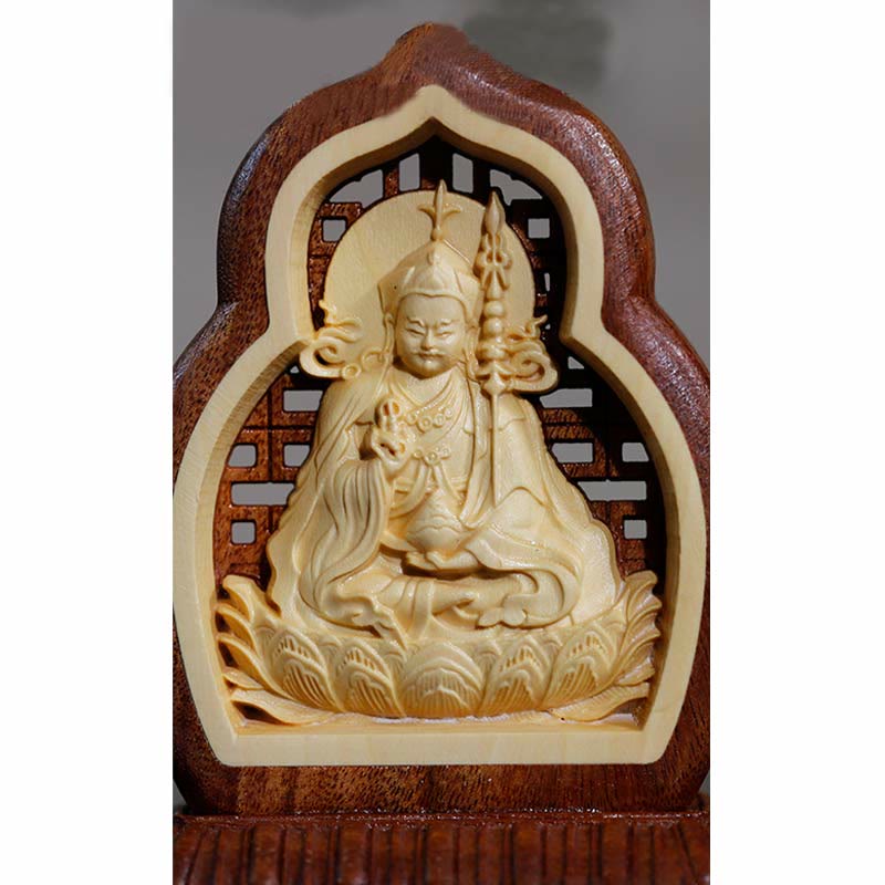 Buddha Stones Guru Rinpoché bouddha Padmasambhavan sérénité bois gravé Statue Figurine décoration - image 8