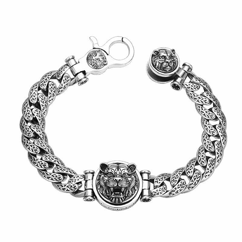 Bracelet énergétique porte-bonheur gravé avec motif floral de la dynastie Tang et Buddha Stones