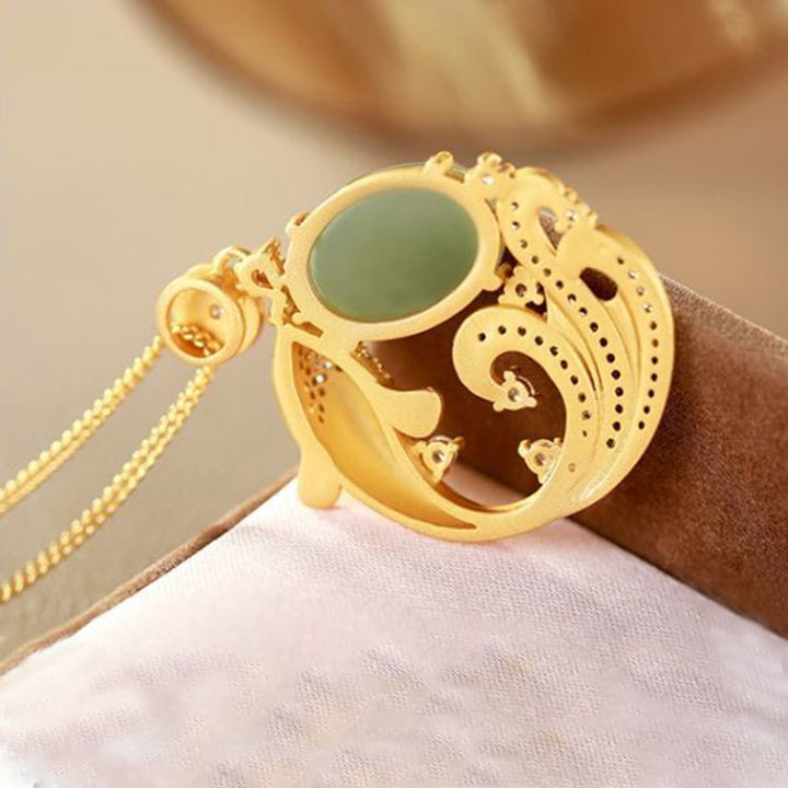 Collier pendentif apaisant et guérisseur en jade cyan avec Buddha Stones - image 10