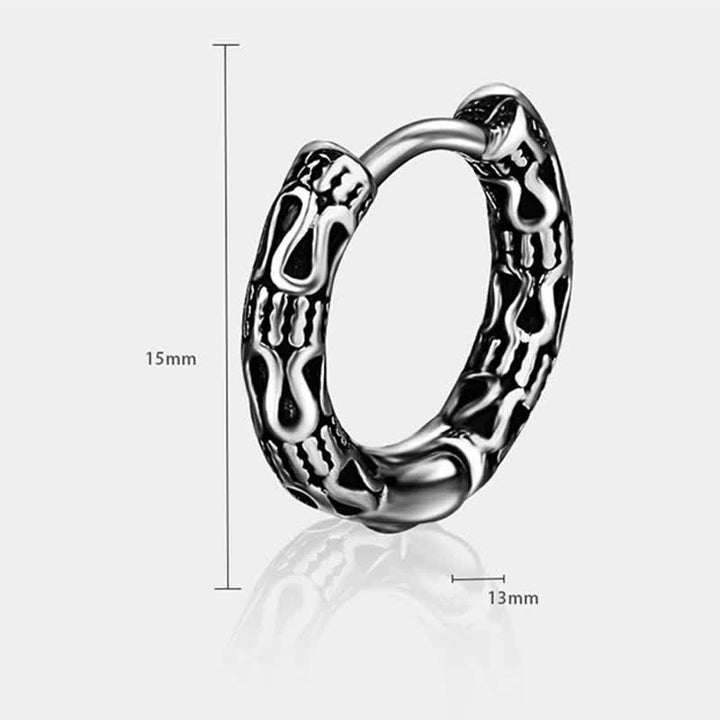 Boucles d'oreilles d'équilibre en acier titane à motif rétro