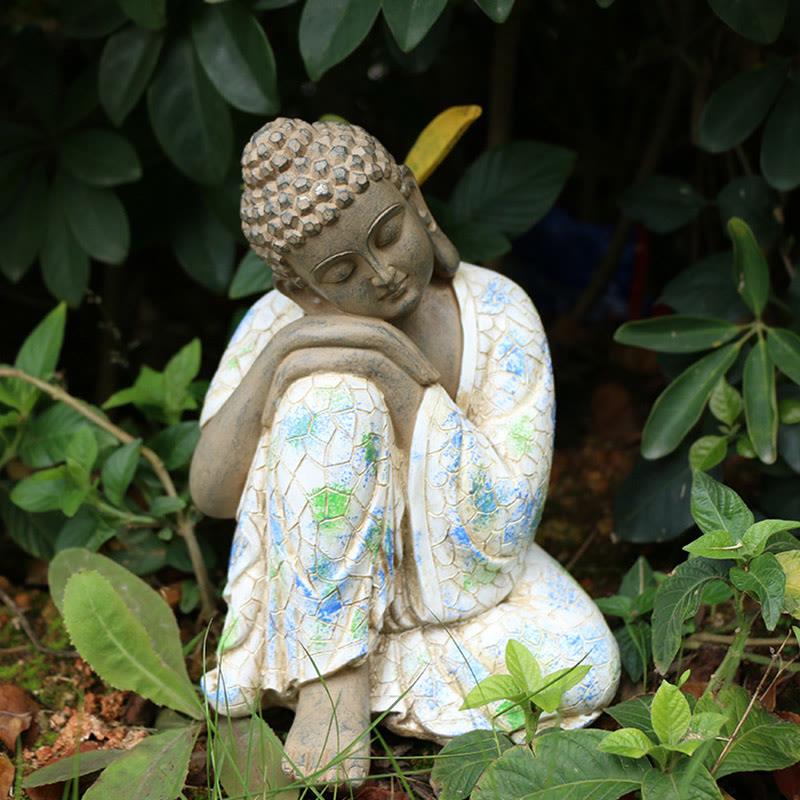 Statue de Bouddha Zen en Méditation Sérénité Figurine en Résine Décoration de la Maison
