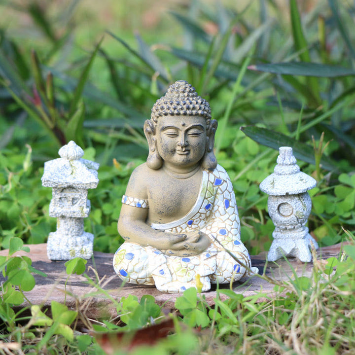 Statue de Bouddha Zen en Méditation Sérénité Figurine en Résine Décoration de la Maison - Petit Bouddha assis 8,5 x 6 x 5,5 cm - image 5