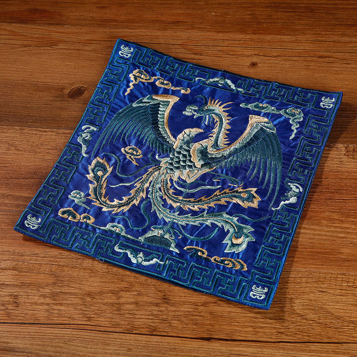 Buddha Stones Pierres Grue Phénix Dragon Kirin Dessous de verre carré Kung Fu