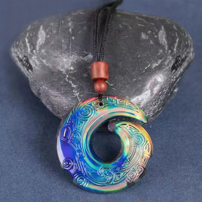 Le changement de couleur améliore la chance et le motif de conception du pendentif en cristal Liuli
