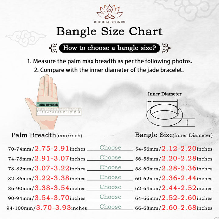 Bracelet jonc en jade naturel Buddha Stones pour la prospérité, la richesse et la chance