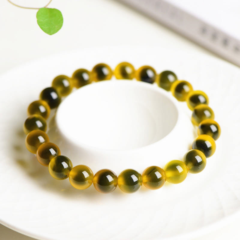 Bracelet de perles en agate naturelle colorée de Buddha Stones Harmony Strength