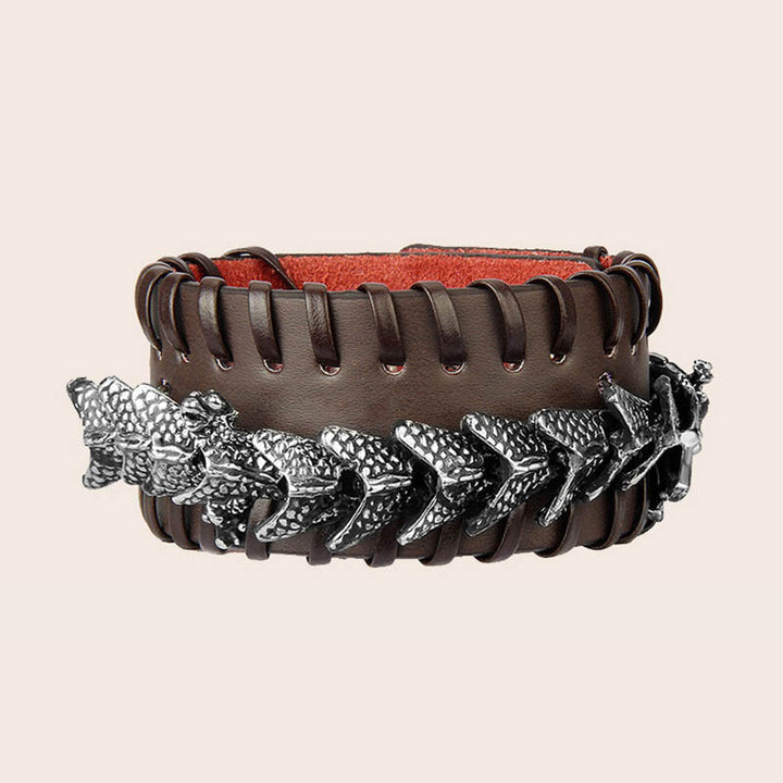 Bracelet de protection en cuir de dragon
