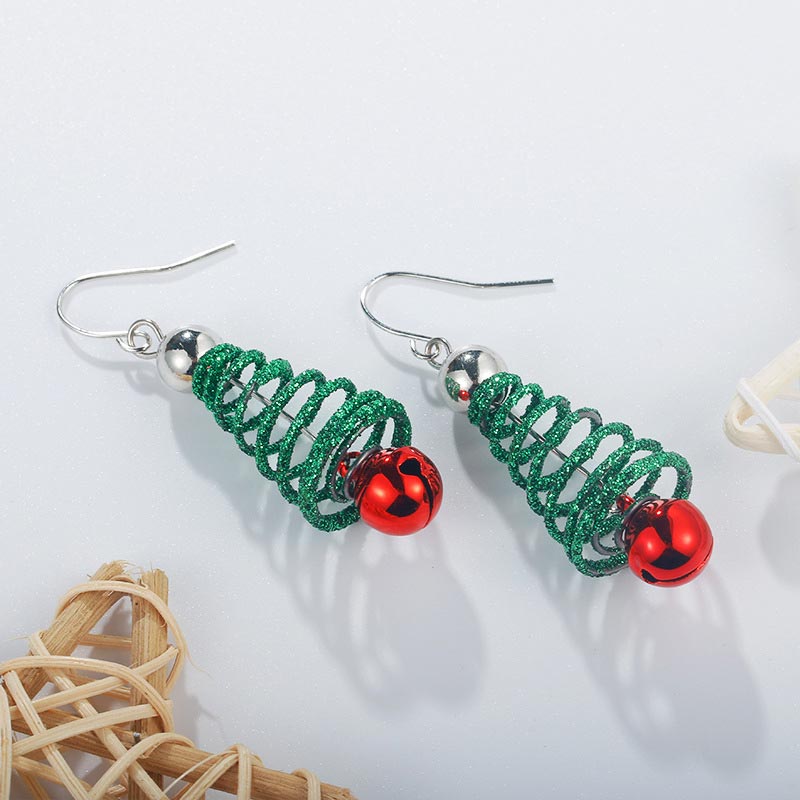 Boucles d'oreilles pendantes en forme de sapin de Noël
