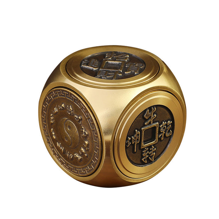 Buddha Stones Quatre Bêtes Feng Shui Yin Yang Bagua Pièce de Cuivre Harmonie Décoration Rotative
