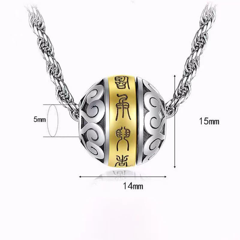Collier pendentif rotatif en amulette gravée avec mantra taoïste à neuf caractères de Buddha Stones