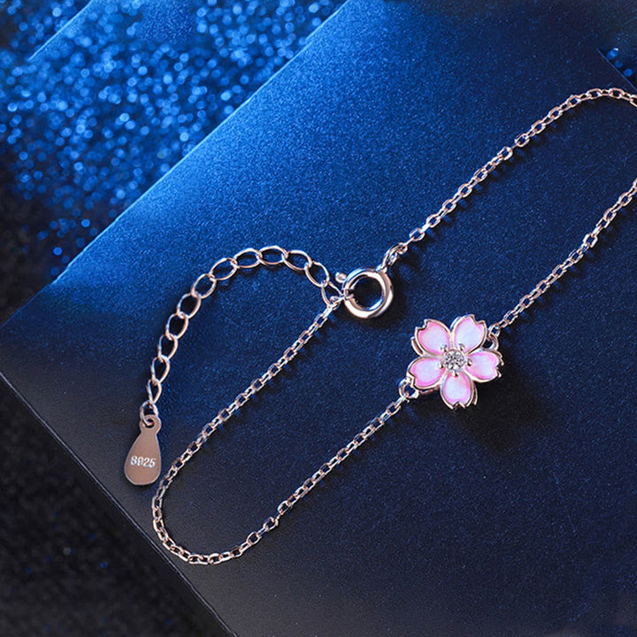 Bracelet chaîne de bénédiction en argent sterling 925 Buddha Stones et anneau rotatif