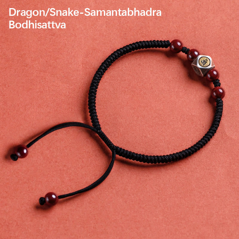Bracelet Buddha Stones de Bouddha et Signes du Zodiaque Chinois Natal Bouddha Cinabre - Dragon/Serpent-Samantabhadra Bodhisattva - Noir (tour de poignet 14-18 cm) - image 16