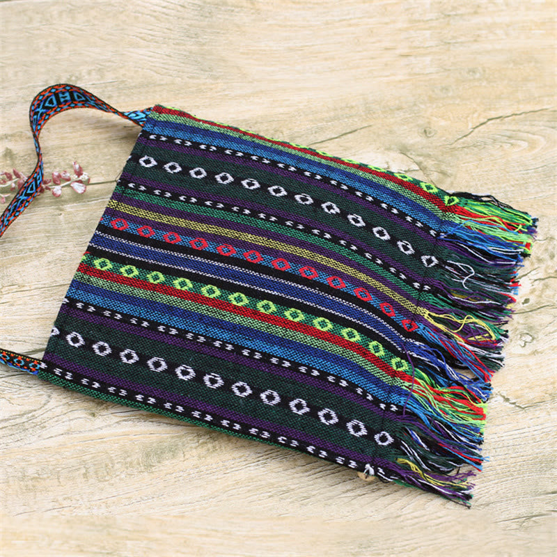 Sac à bandoulière en toile de camélia brodé à la main tibétain