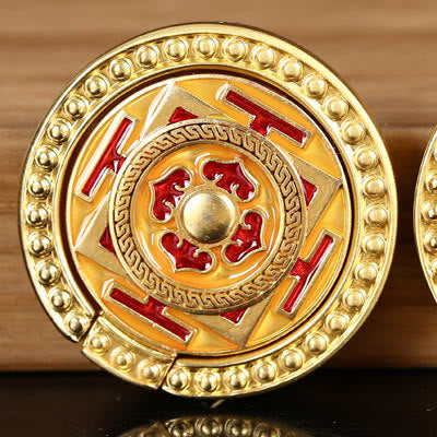 Support de téléphone tibétain Om Mani Padme Hum Peace Ring Support de téléphone universel Décorations - Mandala jaune - image 26