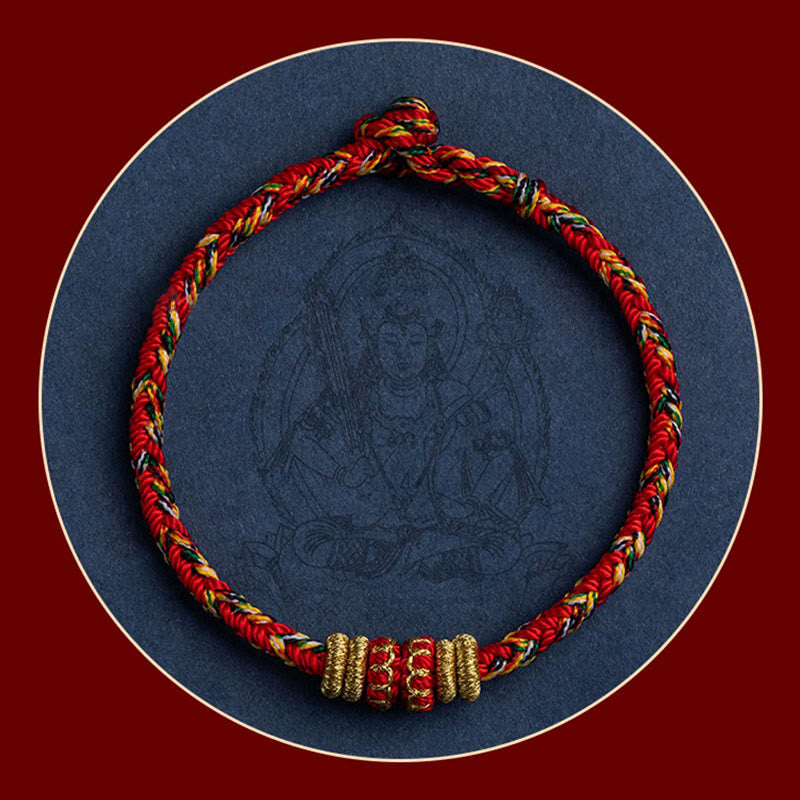 Bracelet en corde tressée fait main en Buddha Stones du zodiaque chinois du Tibet