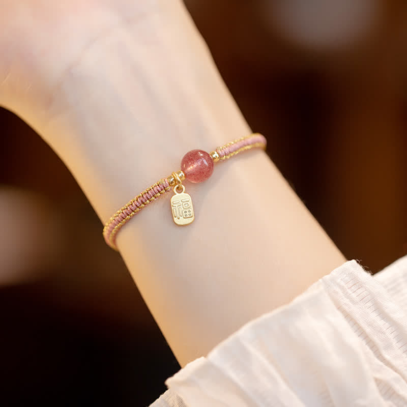 Bracelet en corde de confiance calme et agate rouge en jade et lotus avec Buddha Stones