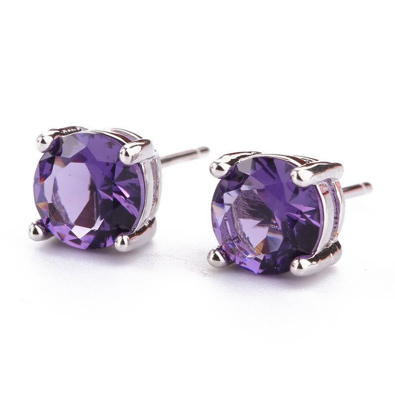Boucles d'oreilles d'amour en améthyste avec pierres précieuses naturelles de Buddha Stones - Améthyste - image 0