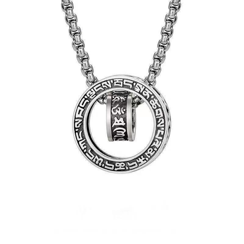 Collier pendentif tibétain en Buddha Stones Om Mani Padme Hum sculpté en chaîne de paix et de pureté - image 17