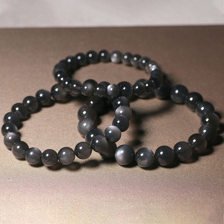 Bracelet de perles d'amour positif en pierre de lune naturelle