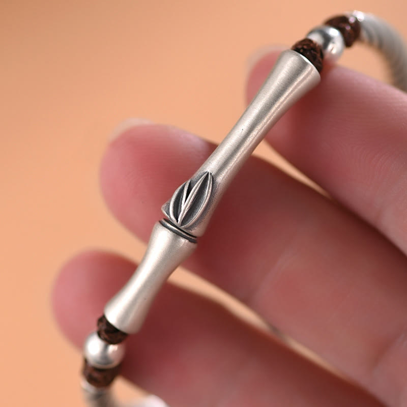 Bracelet porte-bonheur en argent sterling 999 avec motif de cigale en bambou et Buddha Stones - image 9